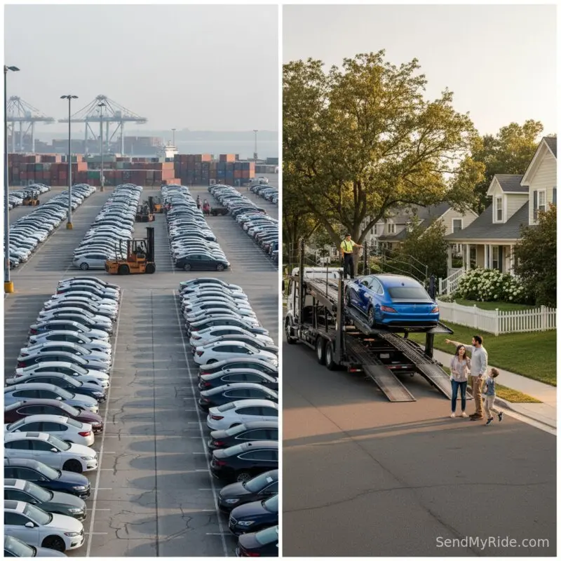 Comparison: terminal lot vs residential door-to-door delivery